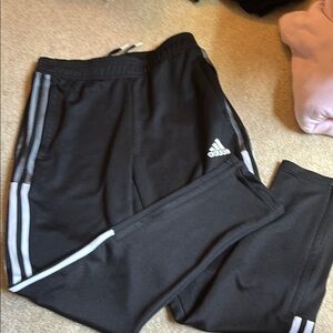 Adidas Black Sweatpants with White Stripes